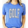 thumbnail image 3 of Polka dot Golf Graphic T-Shirt for Girls and Women - Cute Golf Lover Outfit Heather Blue Shirt Adult Small, 3 of 6