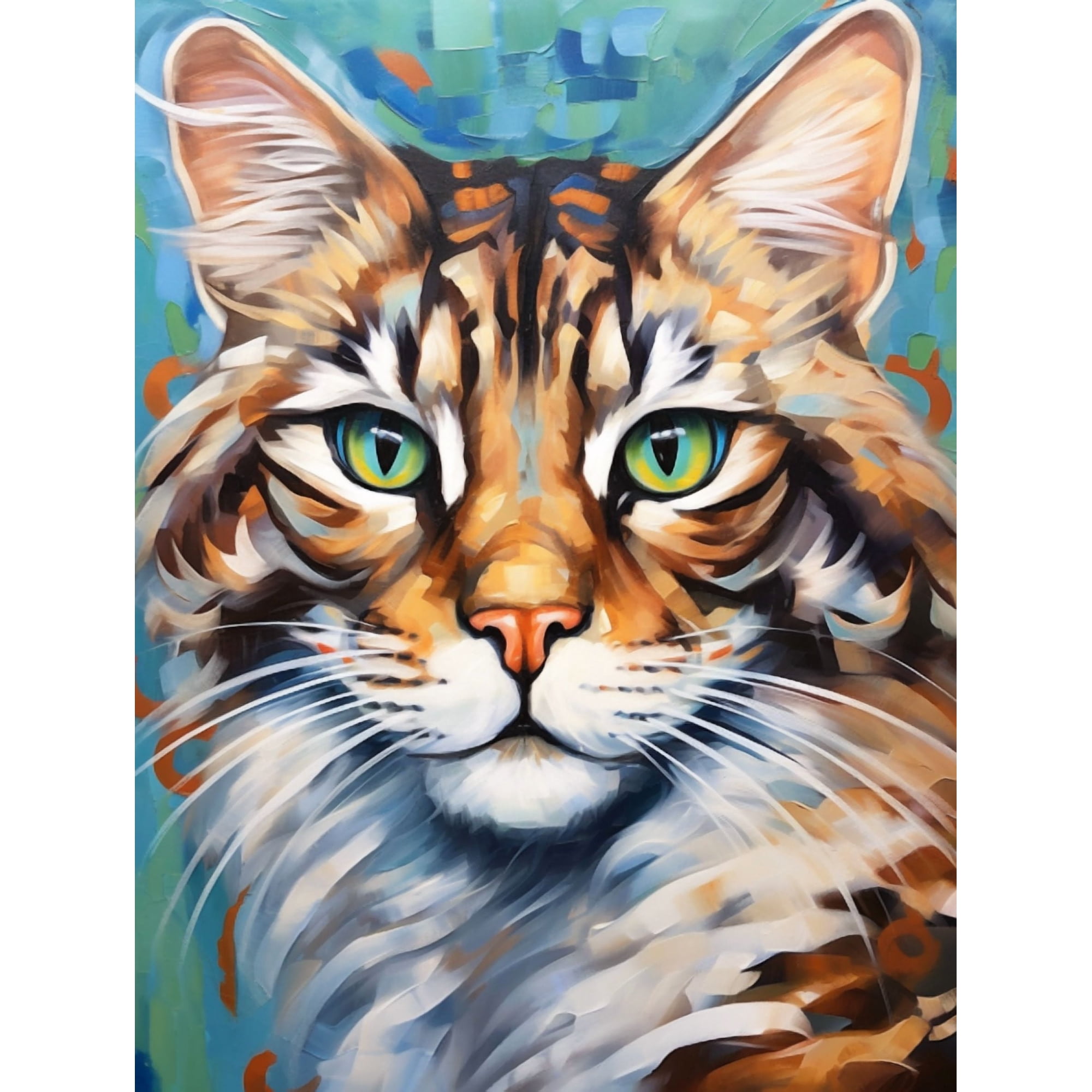 HsdsBebe Animals DIY Diamond Art Painting Kit,Cat Art Craft Gem Painting Adult and Children DIY Full Round 5D Diamond Drill Kit.