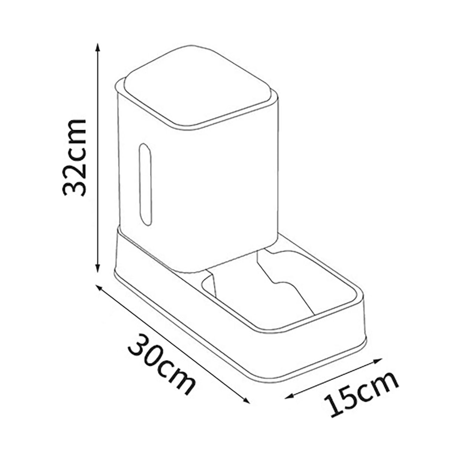 Gravity Pet Feeder and Water Dispenser Removable Fully Enclosed Waterer Feeder Dog Automatic Feeder Set for Pet 3.5L Grey