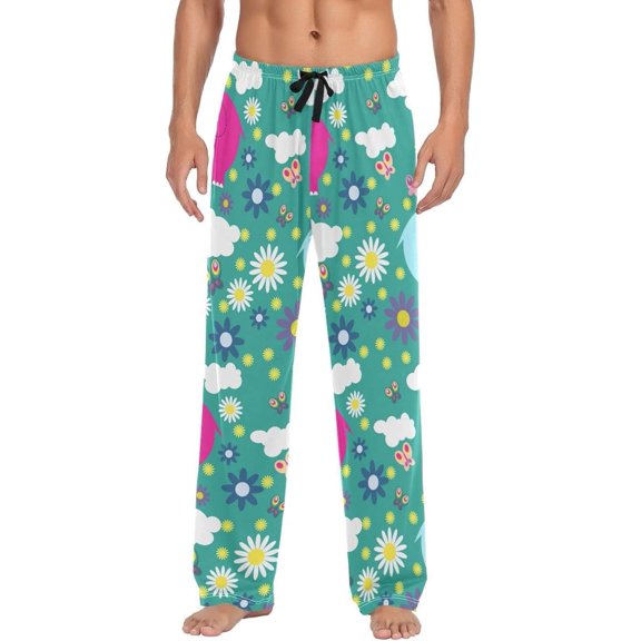 GZHJMY Elephant Pajama Pants for Men, Lounge Pants Lightweight Men Pajama Bottoms with Drawstring Pockets, Christmas New Year Birthday Gifts, XX-Large