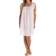 thumbnail image 3 of Women's Amanda Rich 106-80 Short Sleeve with Lace Trim Cotton Gown (White M), 3 of 4