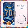thumbnail image 2 of Golden Star Happy 70th Banner Blue Background 70th Birthday Display Firework Design Gift Box Party Backdrop for 70th Birthday Party Senior Celebration Indoor Event, 2 of 9