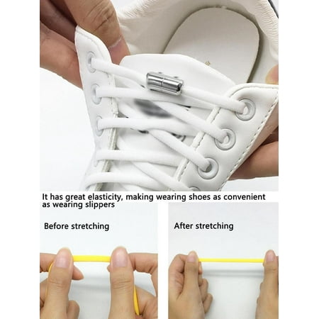 

2pcs Elastic Shoelace Stretching Shoelace For Shoes Black