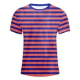 thumbnail image 3 of WOYY Toddler Girls Striped Short Sleeve T Shirt Casual Unisex T-Shirt Kids Tee, Sizes 2-15, 3 of 3