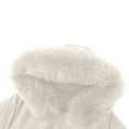 thumbnail image 2 of ClodeEU Women's Hooded Coat,Mid Length Puffer Jacket With Zip Up Pockets,Winter Thicken Warm Coat White,Womens Plus XL, 2 of 6