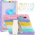 thumbnail image 3 of XYX Case for Samsung Galaxy Tab S6 10.5 inch (SM-T860/SM-T865), Dual Layer Slim Heavy Shockproof Rugged Protective Cover Case with Kickstand (Colourful Pink), 3 of 7