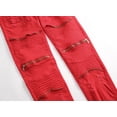 thumbnail image 5 of CHERALKEST Men's Skinny Ripped Stretchy Jeans Biker Destroyed Zipper Slim Fit Denim Pants, 5 of 6