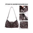thumbnail image 6 of Gustave PU Leather Shoulder Bag for Women Y2K Top Handle Handbag Purse Trendy Underarm Hobo Clutch Bags - Brown, 6 of 9