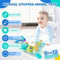 thumbnail image 2 of Baby Toys 0-6-12 Months, Multi-Sensory Music Stuffed Animal Plush Dog Toy, Newborn Gift for 1 2 Year Old Boys Girls, Green, 2 of 7