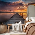 thumbnail image 6 of Wallpaper Small Dock Boat lake Peel and Stick Wall Murals 69"H x 96"W Removable PVC Wall Paper Self-Adhesive Wall Paintings Art Decor for Bedroom Living Room, 6 of 7