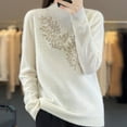 thumbnail image 2 of Fiaer Sweaters for Women Crew Neck Long Sleeve Trendy Solid Plus Size Loose Fit Warm Knit Tops White XL, 2 of 4