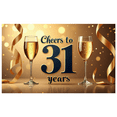 thumbnail image 4 of LUUFILx Cheers to 31 Years Celebration Banner Backdrop for Anniversary Party Decorations Champagne Glasses Theme Background Event Photography Props, 4 of 8