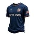 thumbnail image 4 of Zimjoy Men's USA Soccer Jersey Shirts 2026 Country Team Short Sleeve Crewneck Fan International Football Shirt Retro Streetwear Top Royal Blue S, 4 of 5