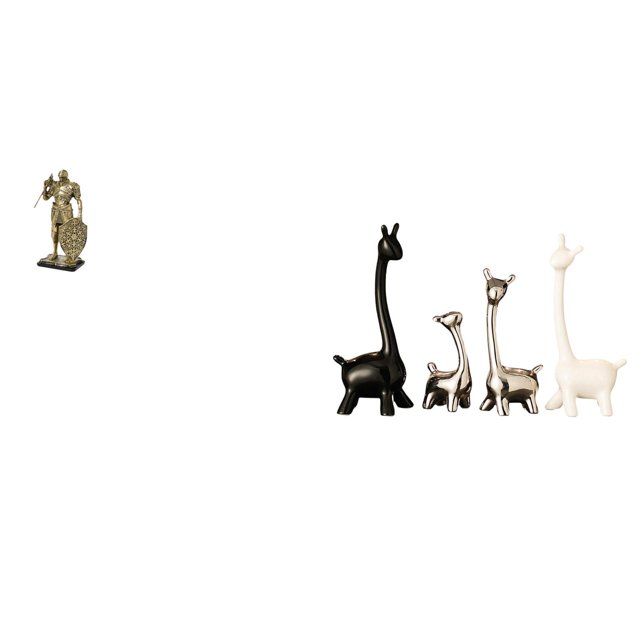 Figura de caballero nórdico y jirafa de cerámica, escultura abstracta moderna, adorno para escritorio, armario, oficina, mesa, centro de mesa, entrada
