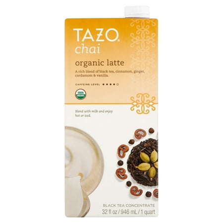 (3 Boxes) Tazo Organic Chai Latte Concentrate Black tea 32