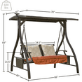 thumbnail image 7 of Patio Porch Swing 2 Person Adjustable Canopy Deluxe Hammock Swing Glider with Solar LED Light and 2 Sunbrella Cushions for Outdoor Garden, Balcony, Backyard by Domi outdoor living, 7 of 7