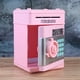 thumbnail image 5 of Caja de seguridad para niños con ahorro de dinero, minicaja de seguridad con voz inteligente y monedero, con código de acceso (rosa, botón de color aleatorio)., 5 of 8