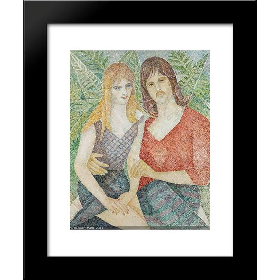 Portrait of David Hodge and girlfriend 20x24 Framed Art Print by Marevna, Marie Vorobieff