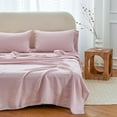 thumbnail image 6 of Simple&Opulence 100% Linen Hollow Hemstitch Sheet Set -3 Pieces European Flax Pure Washed Bed Sheets (1 Flat Sheet, 1 Fitted Sheet,1 Pillowcase) -Breathable and Soft (Hemstitch Blush Pink, Twin), 6 of 7