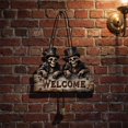 thumbnail image 4 of Lilixerw Halloween Skeleton Welcome Decoration, Dual Skeleton Figure Wall Plaque with Vintage Welcome Letter, for Porch, Entryway and Door Display, 7.87x5.90 inch, 4 of 5