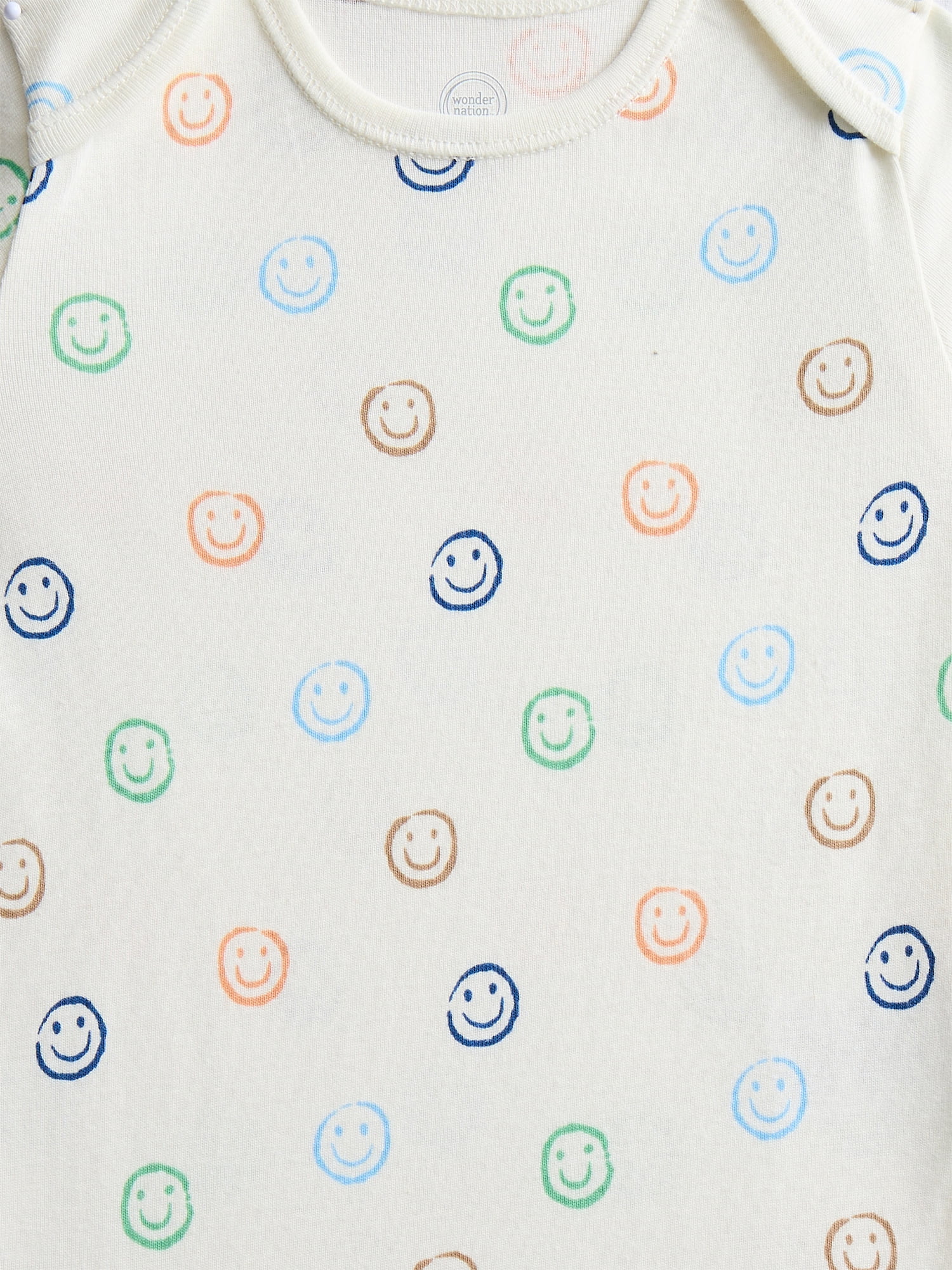 Wonder Nation Baby Boys Cotton Lap Shoulder Bodysuit, Sizes 0M-24M