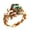 Gold, variant on Leaf Totem Gemstone Ring for Women Square Cubic Zirconia Fairy Stainless Steel Elegant Dainty Costume Botanical whimsical Vintage Personalized Gift Jewelry