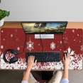 thumbnail image 4 of Long Mouse Pads for Desk,Red Christmas Snowflake Pattern Desk Mats on Top Of Desks, Desk Mouse Pad Extra Large with 3mm Non-Slip Base and Stitched Edge for Gaming,Office,Work,Home 47.3x23.6in, 4 of 5