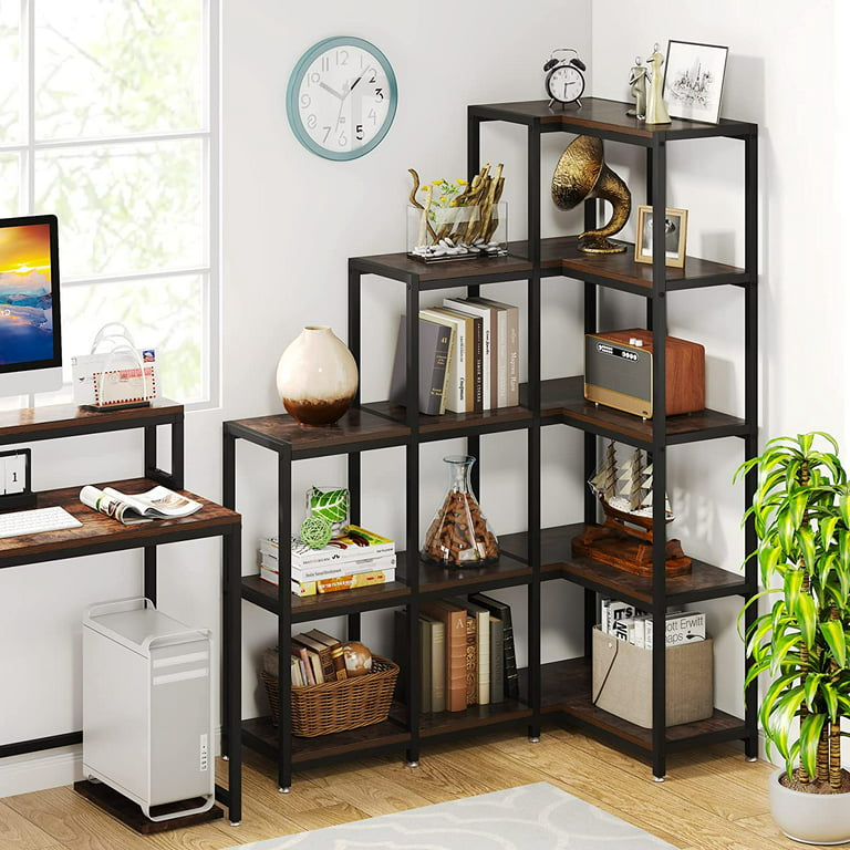 Tribesigns Corner Bookshelf, 7-Tier Corner Bookcase Display Rack