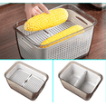 thumbnail image 3 of Fresh Produce Vegetable Fruit Storage Containers - Stay Fresh Containers For Refrigerator - Draining Crisper With Strainers,White, 3 of 4
