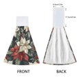 thumbnail image 3 of Yayeee Kitchen Hanging Hand Towels Set of 2 with Loop Bathroom Absorbent Tie Towel, White Christmas Leaves, 3 of 7