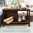 thumbnail image 3 of Best Choice Products 48in 2-Shelf Indoor Outdoor Wooden Console Table Multifunctional Buffet Bar Storage - Espresso, 3 of 8