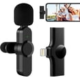 thumbnail image 2 of Professional Wireless Lavalier Lapel Microphone for iPhone, iPad, 360° Noise Cancellation, Automatic Connection, Plug-Play Microphone for Interview Video Podcast Vlog YouTube, 2 of 8
