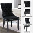 thumbnail image 5 of JESTOP Velvet Dining Chairs Set of 8, Tall Back Side Chair, Modern Upholstered High-end Tufted Side Chair with Button Back Ring, Solid Wood Legs (Black), 5 of 8