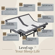 Sven & Son Classic Adjustable Bed Base (Frame Only), Head and Foot Lift, Massage, USB, Memory Positions, Zero Gravity, Wireless Remote - King