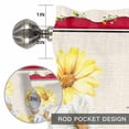 thumbnail image 2 of Ladybug Gnome Window Valance for Kitchen, Country Summer Rustic White Yellow Daisy Floral Linen Texture Rod Pocket Short Curtain for Small Windows, Light Filtering Decorative Valance, 60 x 18 Inch, 2 of 9