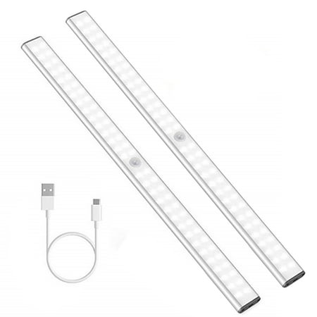 

2 Pcs 40-LED Closet Light USB Rechargeable Motion Sensor Light Portable Night Safety Light for Stairs