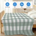 thumbnail image 4 of Green Farmhouse Cooling Blanket,Lightweight Breathable Summer Throw Blanket with Double Sided Cold Effect,Buffalo Plaid Check Lattice White Grid Picnic Blankets Bed Sheet for Hot Sleepers 60"x80", 4 of 8