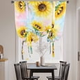 thumbnail image 3 of Sunflowers Tie Up Curtains for Windows, Adjustable Balloon Window Shades, Yellow Floral Summer Botanical Elegant Pastoral Kitchen Window Treatments Farmhouse Short Curtains with Rod Pocket 42"x45", 3 of 8