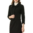 thumbnail image 1 of Abrigos cortos elegantes de botón para mujer Inspire Chic, color negro, con cuello de punta, 1 of 6
