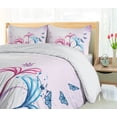 thumbnail image 5 of Ambesonne Nature Duvet Cover Sets, Spring Style Design, 2-King, Lilac Pink Sky Blue, 5 of 7