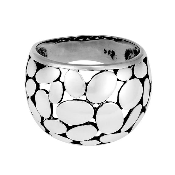 Variety Dome Medium Oval Pattern .925 Silver Ring-10