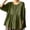Army Green, variant on Womens 3/4 Sleeve Cotton Blouses Crew Neck Button Down Shirts Solid Color Loose Fit Tunic Tops Fall Casual Comfy Clothes Green L