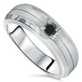 thumbnail image 4 of Pompeii 1/4ct Mens Black Diamond Solitaire Ring 10K White Gold (Black,), 4 of 4