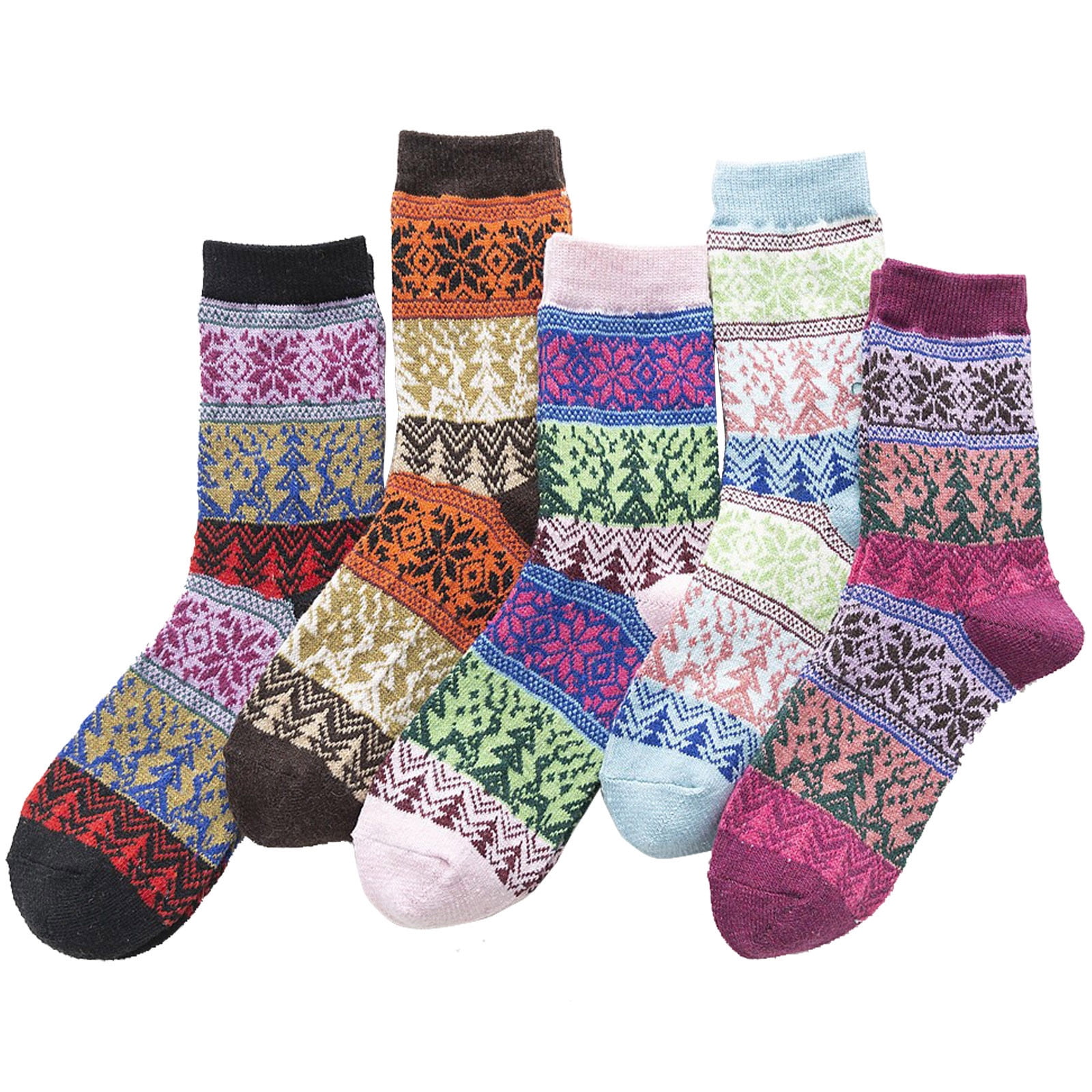 5 x Women’s Wool Socks Warm Rabbit Blended Luxury Everyday Christmas gift 