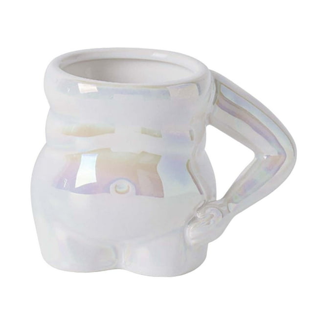 Taza de café de porcelana, cerámica, 400 ml, regalo para mamá, taza de té para boda Blanco