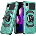 thumbnail image 2 of Compatible for TCL A3 Case / TCL A30 Case / TCL ION Z Case w/Tempered Glass Screen Protector [Military Grade] Ring Car Mount Kickstand Shockproof Hard Phone Case - Teal, 2 of 7