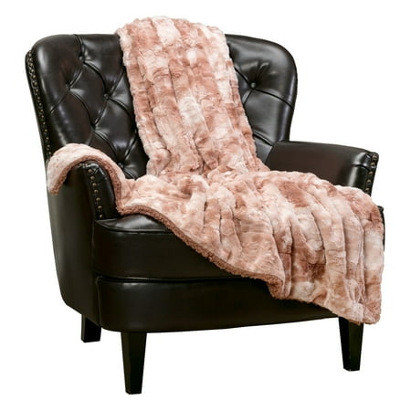 Chanasya Fuzzy Faux Fur Throw Blanket - Light Weight Blanket for Bed Couch and Living Room Suitable for Fall Winter and Spring (50x65 Inches) Rose Dust