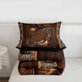thumbnail image 5 of Erosebridal Bohemian Cowboy Boots Hat Queen Comforter Set,Rustic Horseshoe Texas Stars Pattern Bedding Comforter Set,Reversible Black,3pcs, 5 of 7