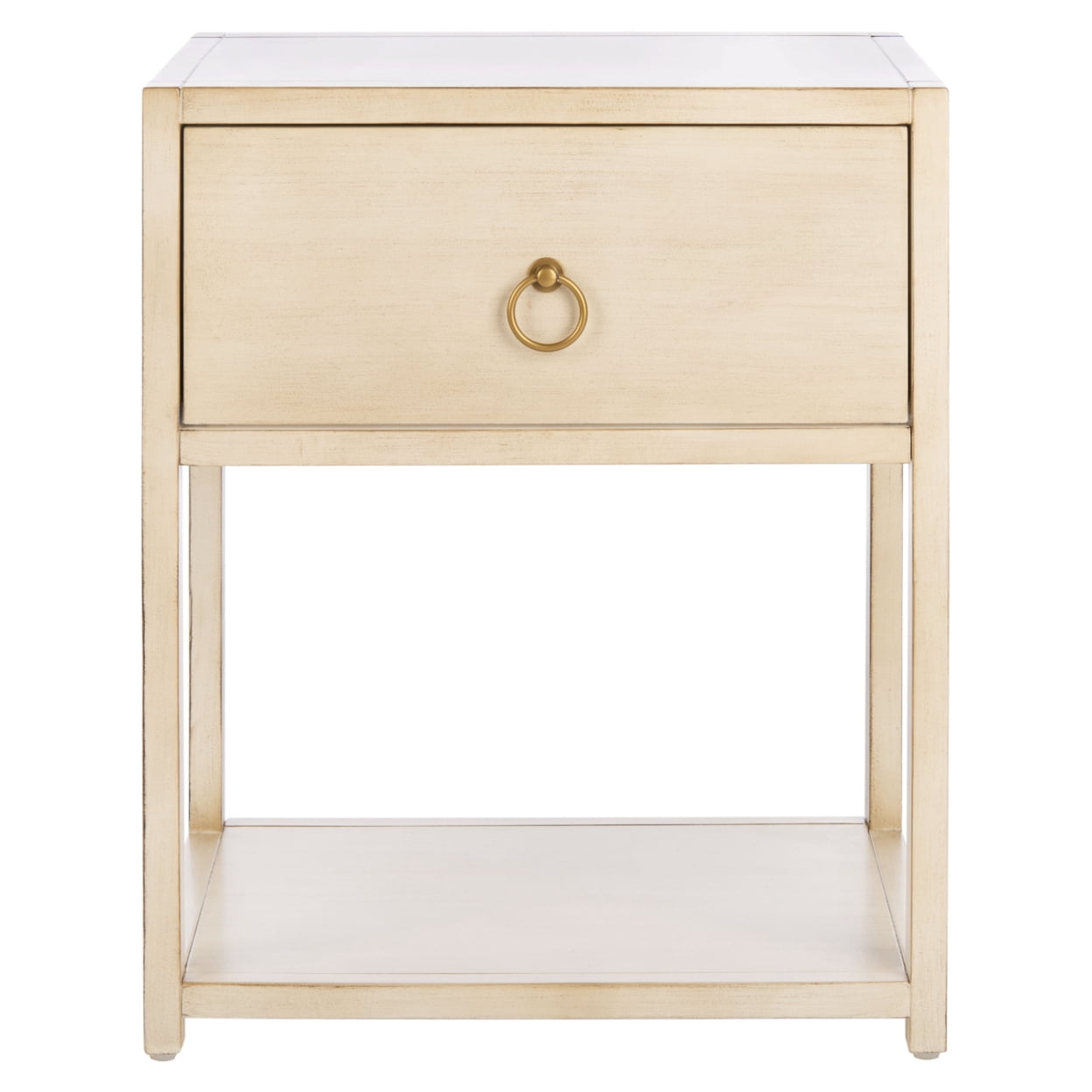 SAFAVIEH Yudi 1-Drawer 1 Shelf Nightstand Antique / White