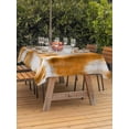 thumbnail image 3 of Outdoor Tablecloth with Umbrella Hole for Patio/Picnic/Party/Camping, Orange Grey Waterproof Table Cloth Rectangle Table Cover Washable, Vintage Minimalist Abstract Gradient Art (60"x 120"), 3 of 8
